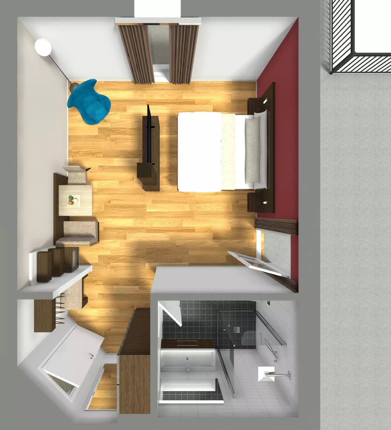Virtueller Grundriss: Comfort.Double (Balkon)